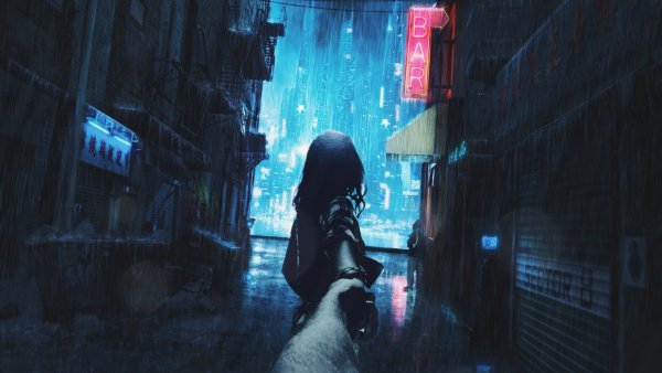 Cyberpunk 2077 дождь