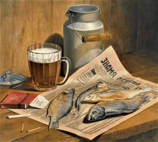 Селедка на газете картина