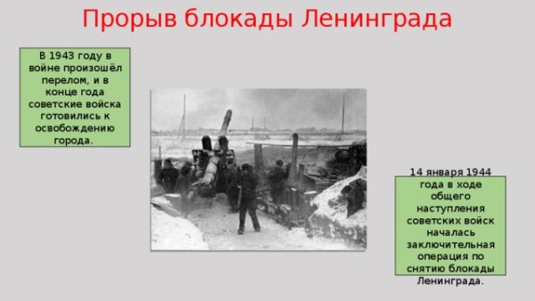День снятия блокады Ленинграда 1943 г
