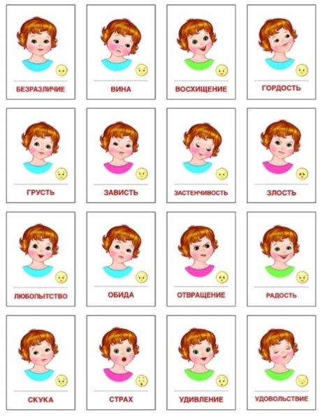 Карточки с изображением эмоций