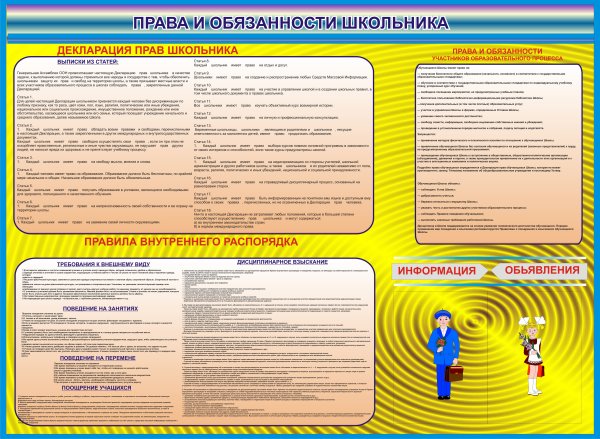 Стенд права и обязанности