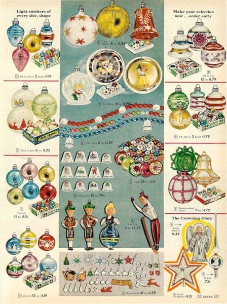 Елочные украшения в старинном вкусе