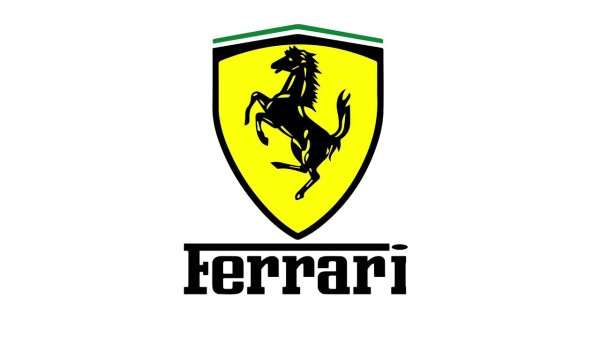 Логотип Ferrari на белом фоне