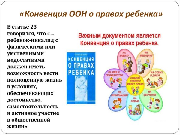 Основные права детей по конвенции ООН О правах ребенка схема