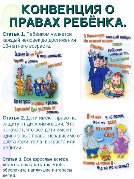 Права ребёнка конвенция о правах ребёнка