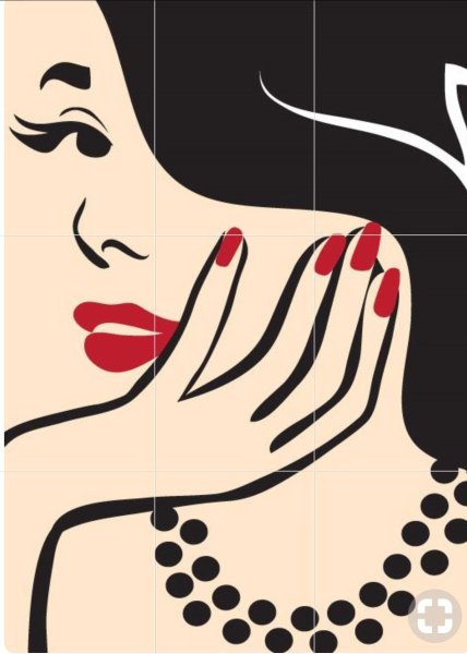 Силуэт девушки на ногтях