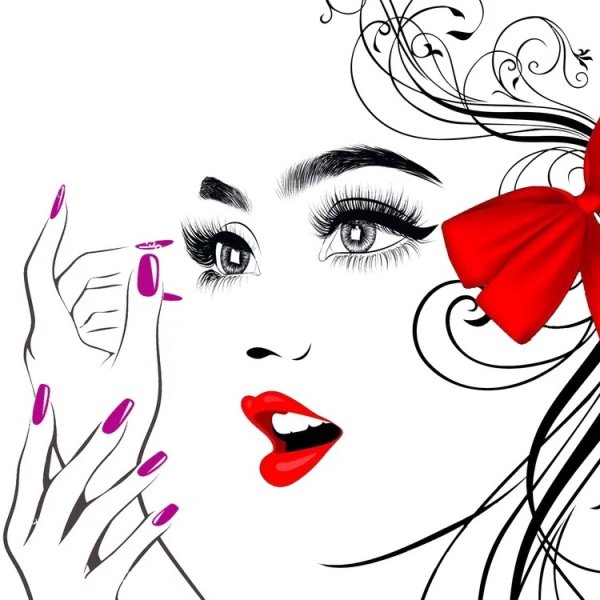 Силуэт девушки на ногтях