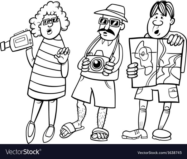 Туристы мультяшные