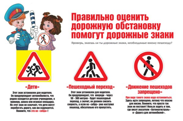 Дорожные знаки ПДД для пешеходов