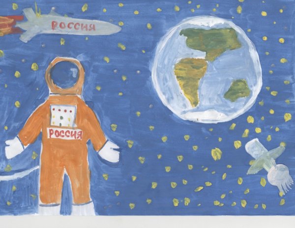 Плакат Россия изучает космос