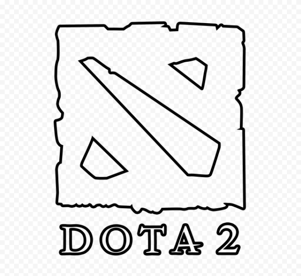 Дота 2 значок черно белый