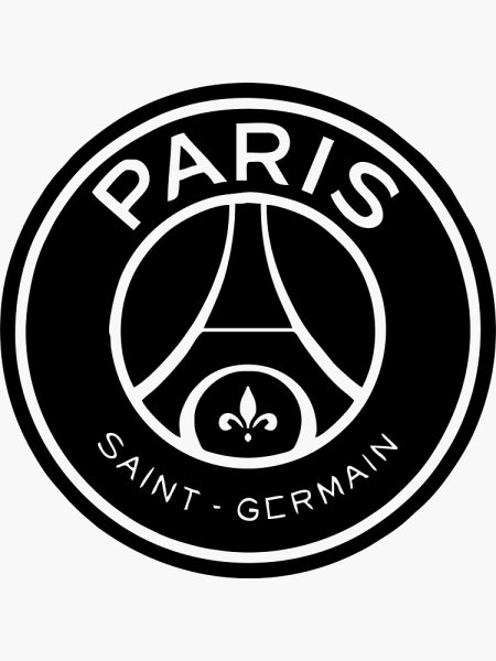 ПСЖ черно белый логотип