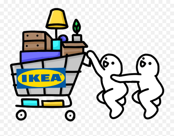 Икеа логотип на белом фоне