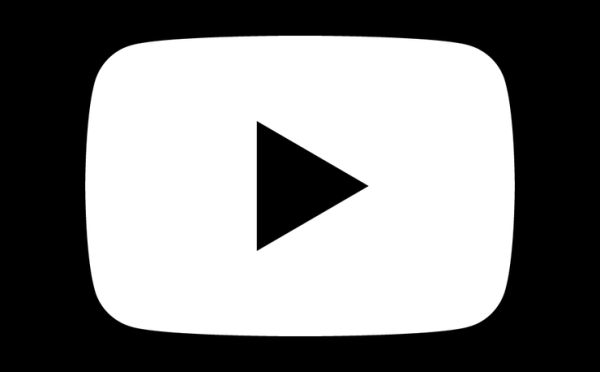 Значок ютуб черный