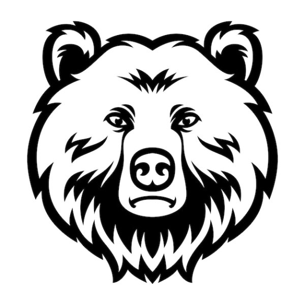 Контур головы медведя сбоку