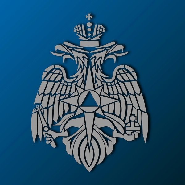 Герб МЧС черно белый