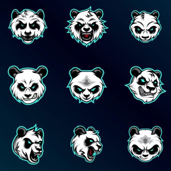 Брутальные логотипы панды