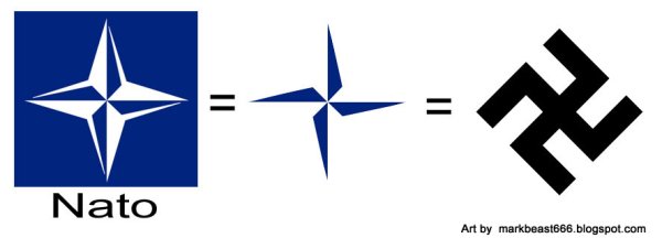 Флаг НАТО со свастикой