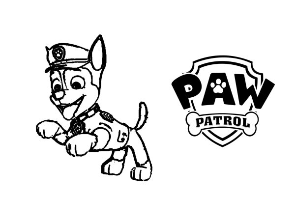 Щенячий патруль чёрно белое