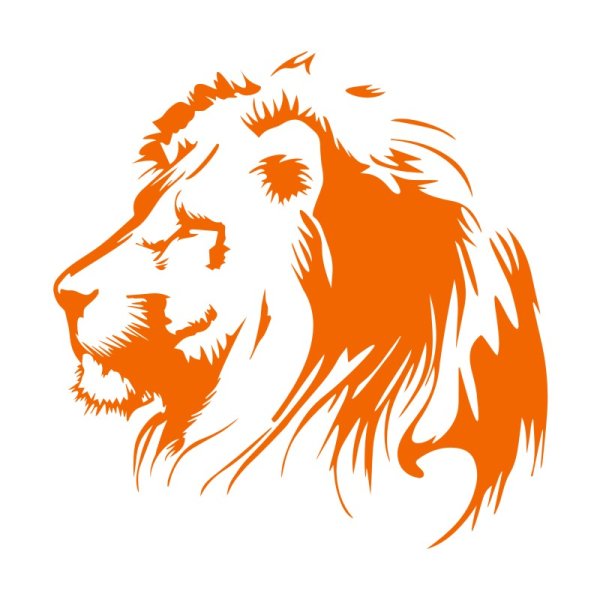 Силуэт головы Льва в профиль