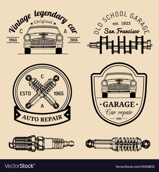 Винтажный логотип гараж