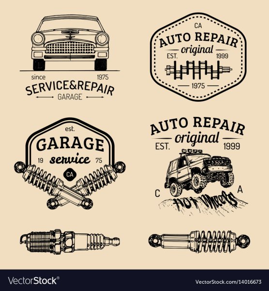 Логотип автосервиса ретро