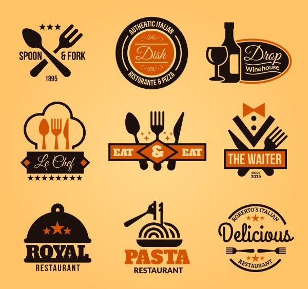 Логотипы кафе и ресторанов