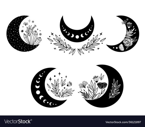 Логотип полумесяц цветком