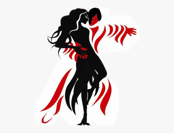 Черно красный силуэт