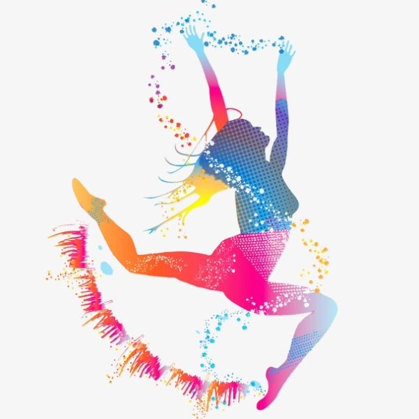 Цветные силуэты танцоров