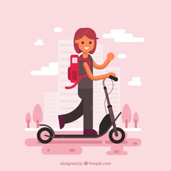 Самокат векторный