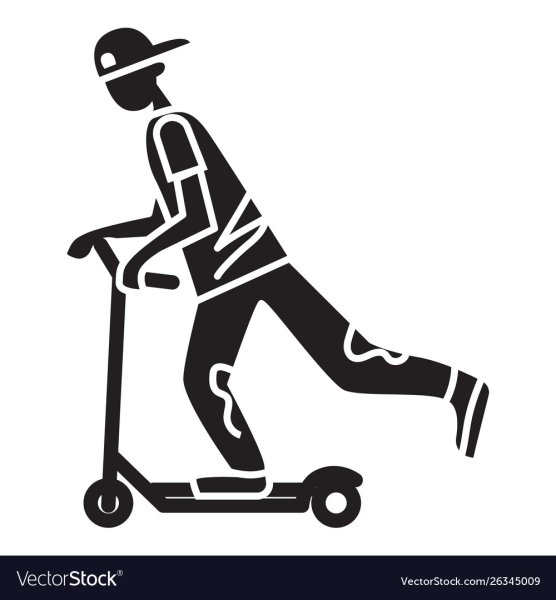 Человек на самокате пиктограмма