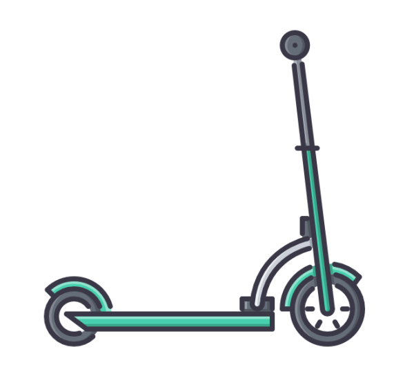 Электросамокат вектор сбоку