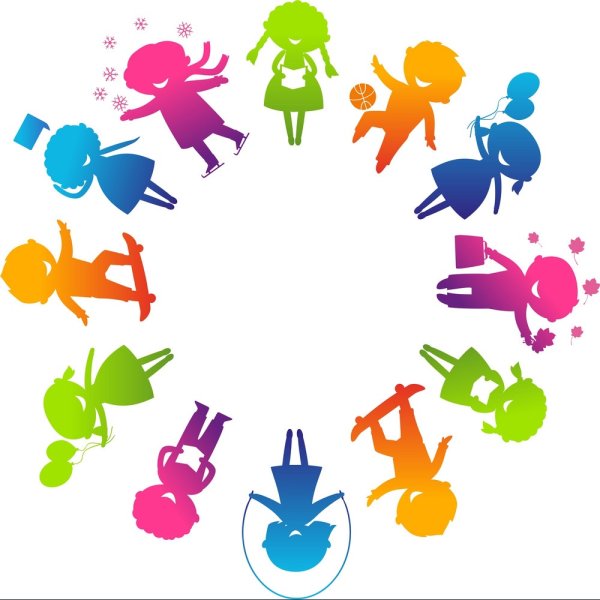 Дети на радуге вектор