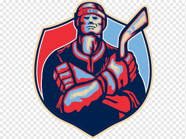 Значок хоккеист