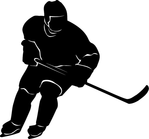 Хоккеист контур силует хоккей