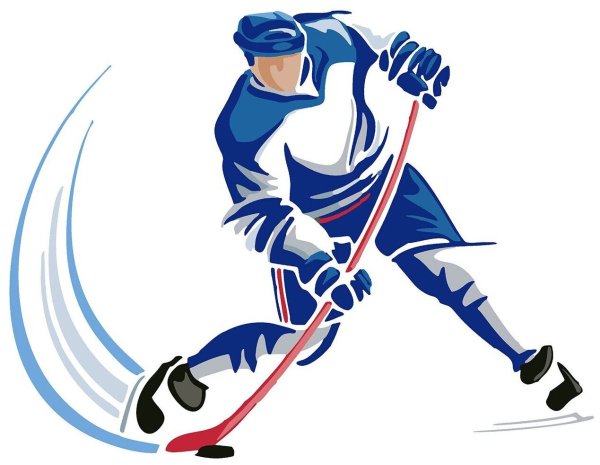 Хоккеисты с клюшкой сзади