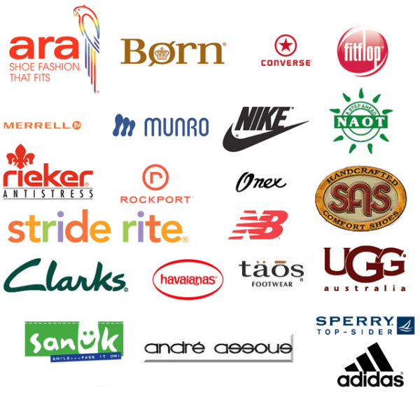 Значки брендов обуви