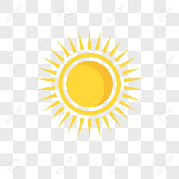 Логотип солнце на прозрачном фоне Sun