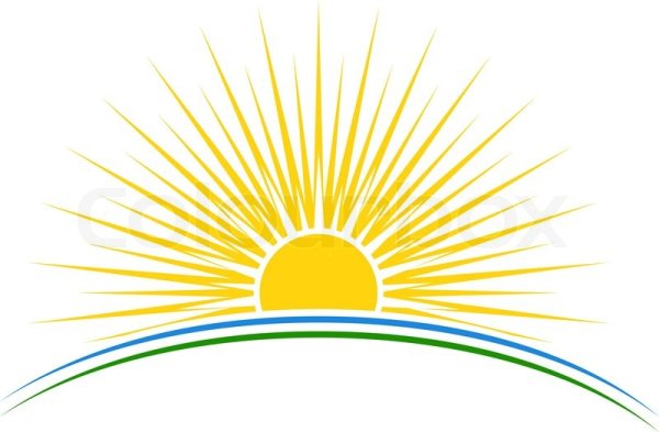 Восходящее солнце вектор