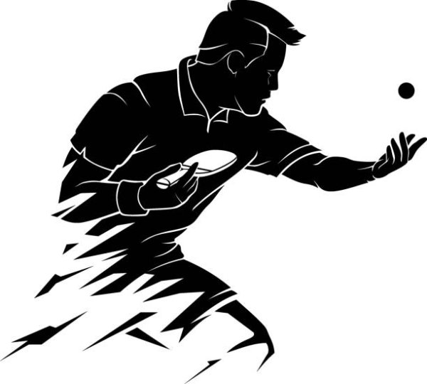 Силуэт теннисиста настольный теннис