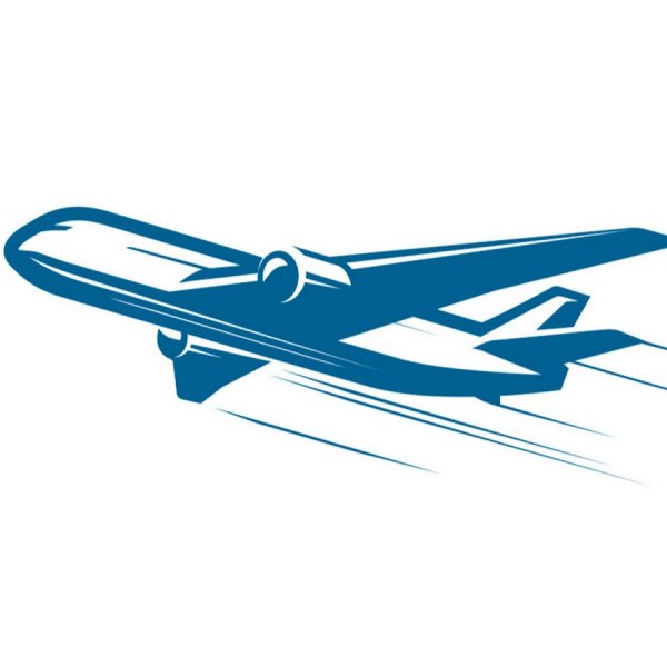 Самолет в небе вектор