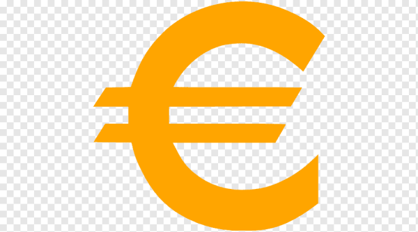 Значок евро на прозрачном фоне
