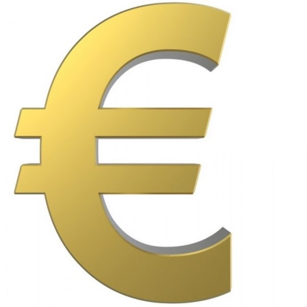 Евро на белом фоне