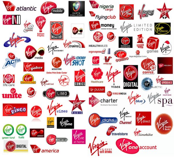 Красные логотипы брендов