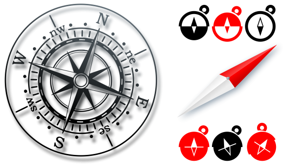 Шкала компаса на прозрачном фоне