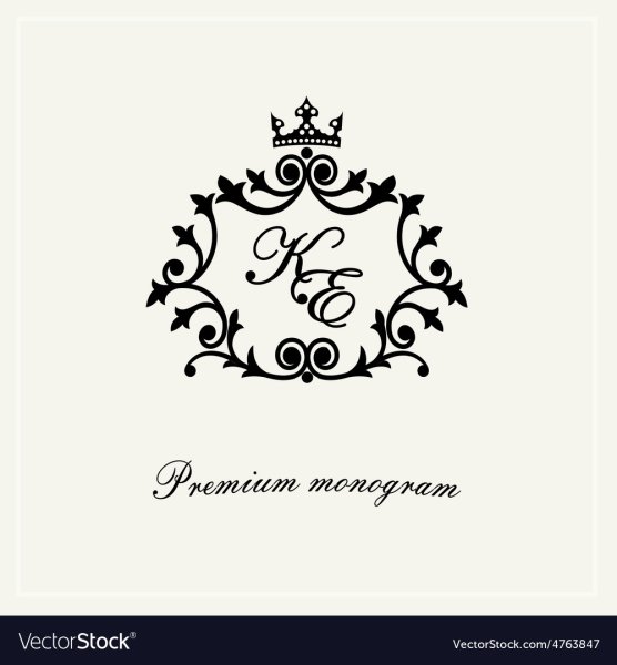 Круглая Монограмма с короной