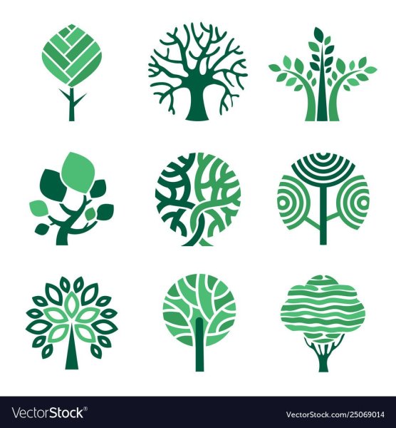 Стилизация дерева логотип