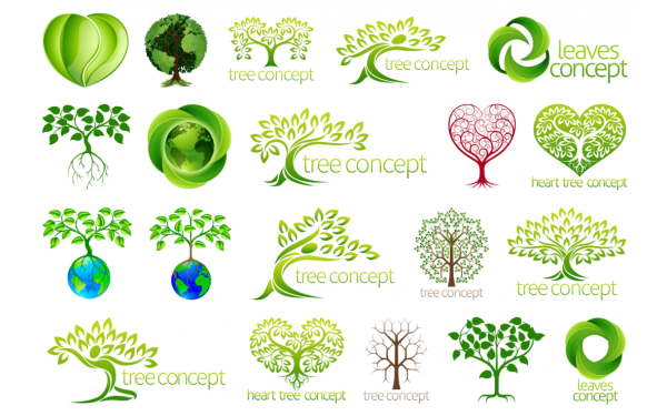 Дерево логотип вектор