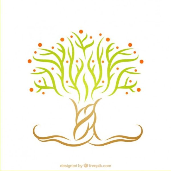 Нарисованное дерево логотип